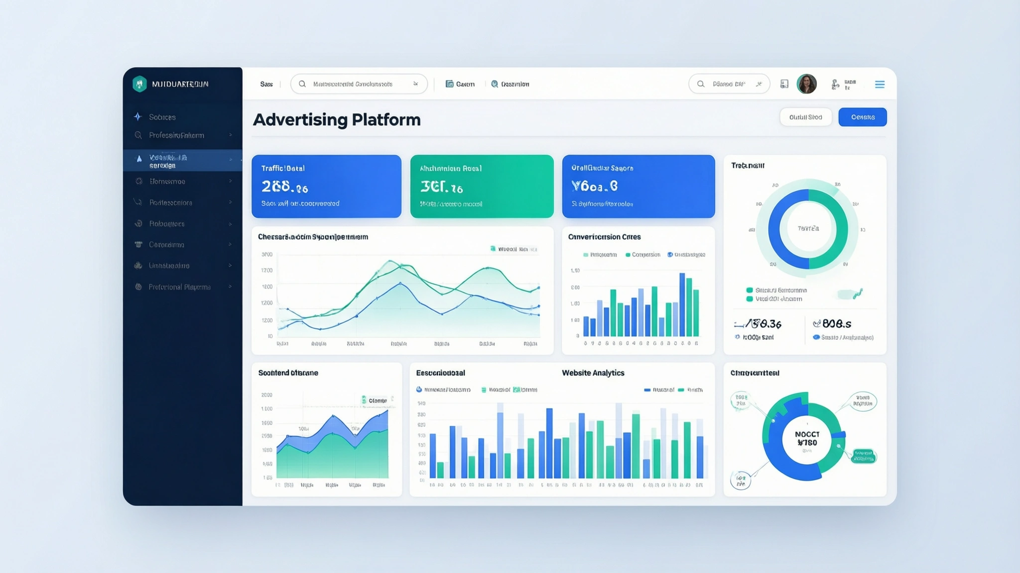 Advertising dashboard with analytics